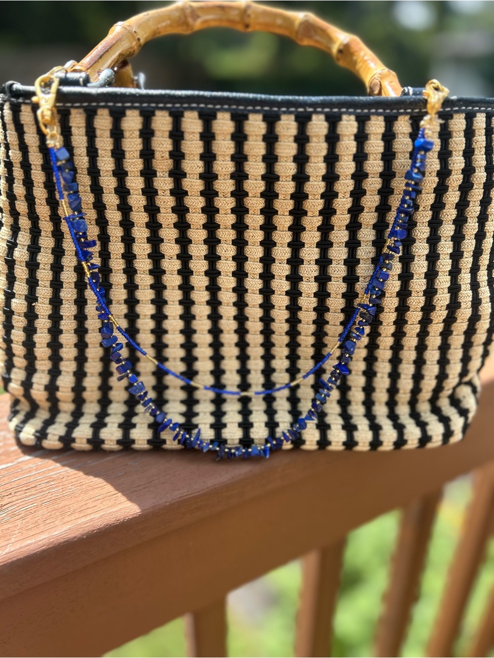 Handmade beaded bag chain